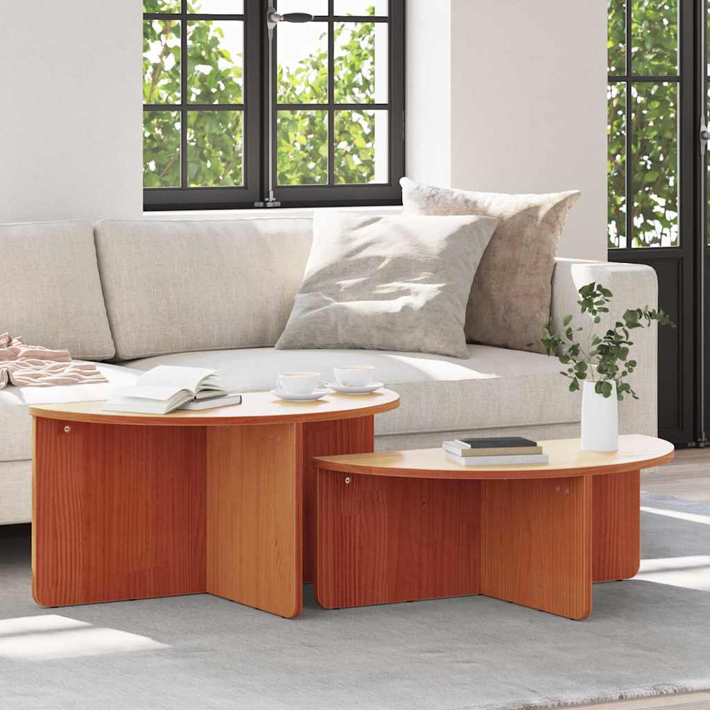 Salontafel 2 Pcs 79 X 39.5 X 40 Cm Massief Grenenhout