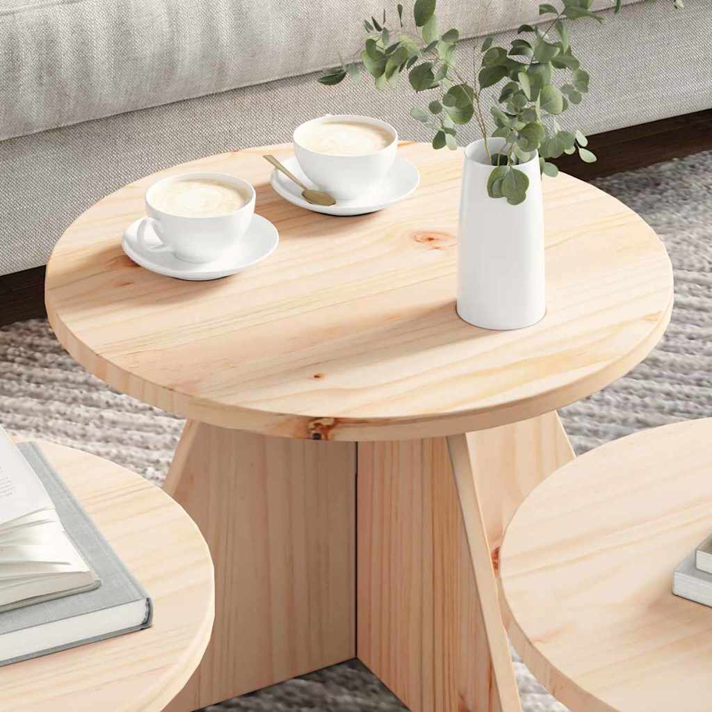 Salontafel 3 Pcs 49 X 49 X 30 Cm Massief Grenenhout