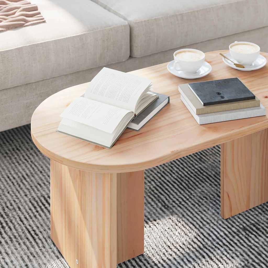 Salontafel 80 X 39.5 X 35 Cm Massief Grenenhout