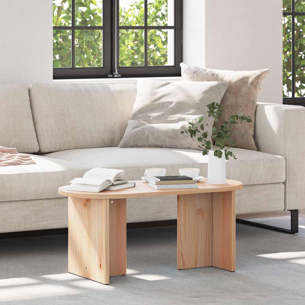 Salontafel 80 X 39.5 X 35 Cm Massief Grenenhout