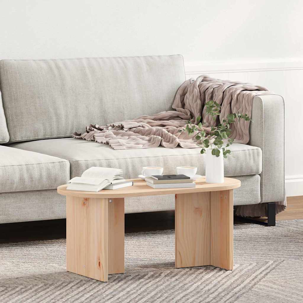 Salontafel 80 X 39.5 X 35 Cm Massief Grenenhout