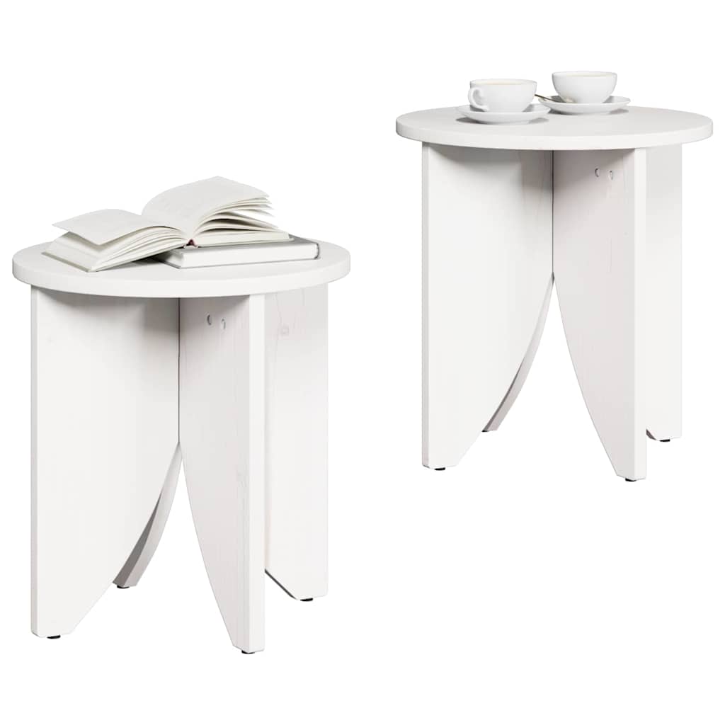 Salontafel 2 Pcs 41.5 X 41.5 X 44 Cm Massief Grenenhout
