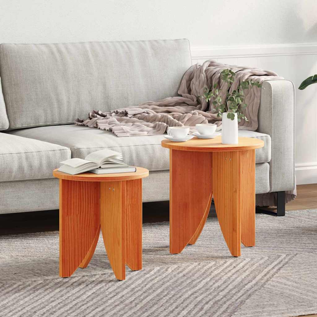 Salontafel 2 Pcs 41.5 X 41.5 X 44 Cm Massief Grenenhout