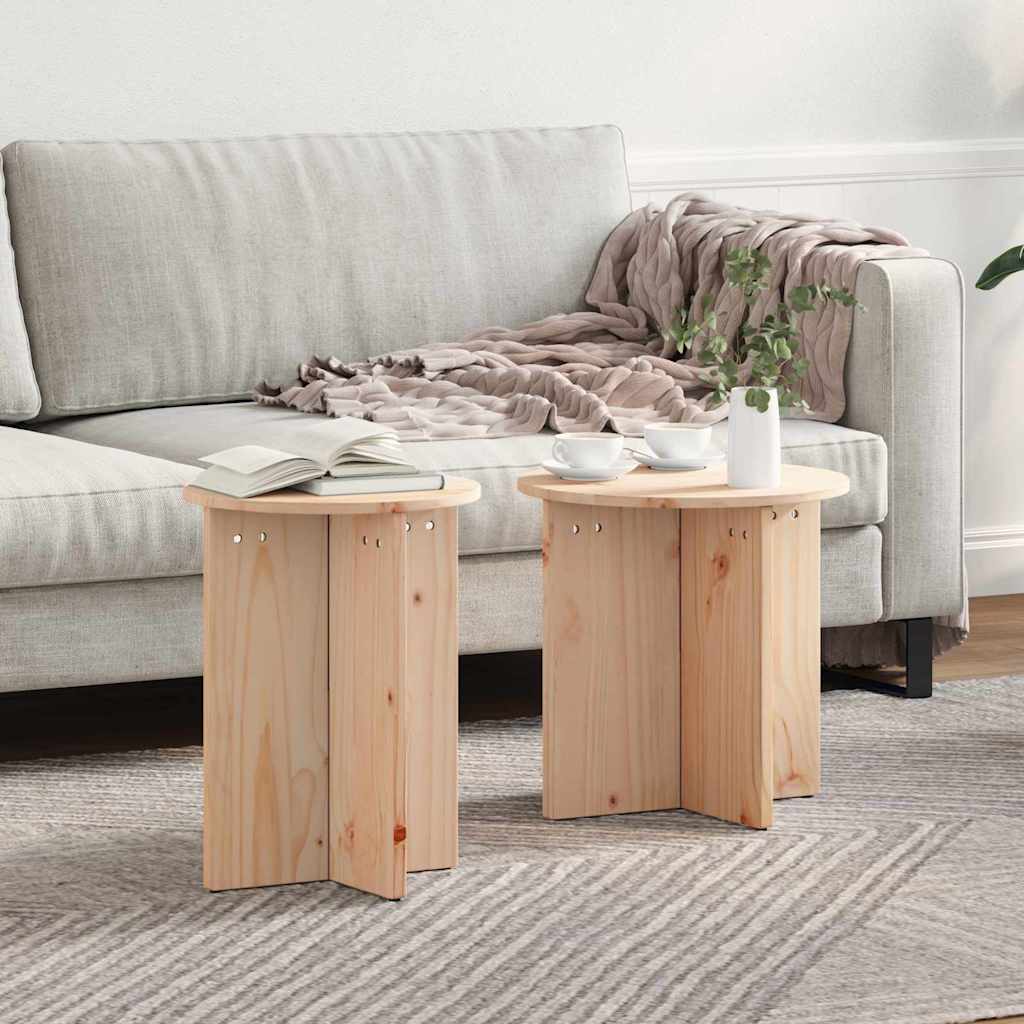 Salontafel 2 Pcs 41,5 X 41,5 X 41 Cm Massief Grenenhout