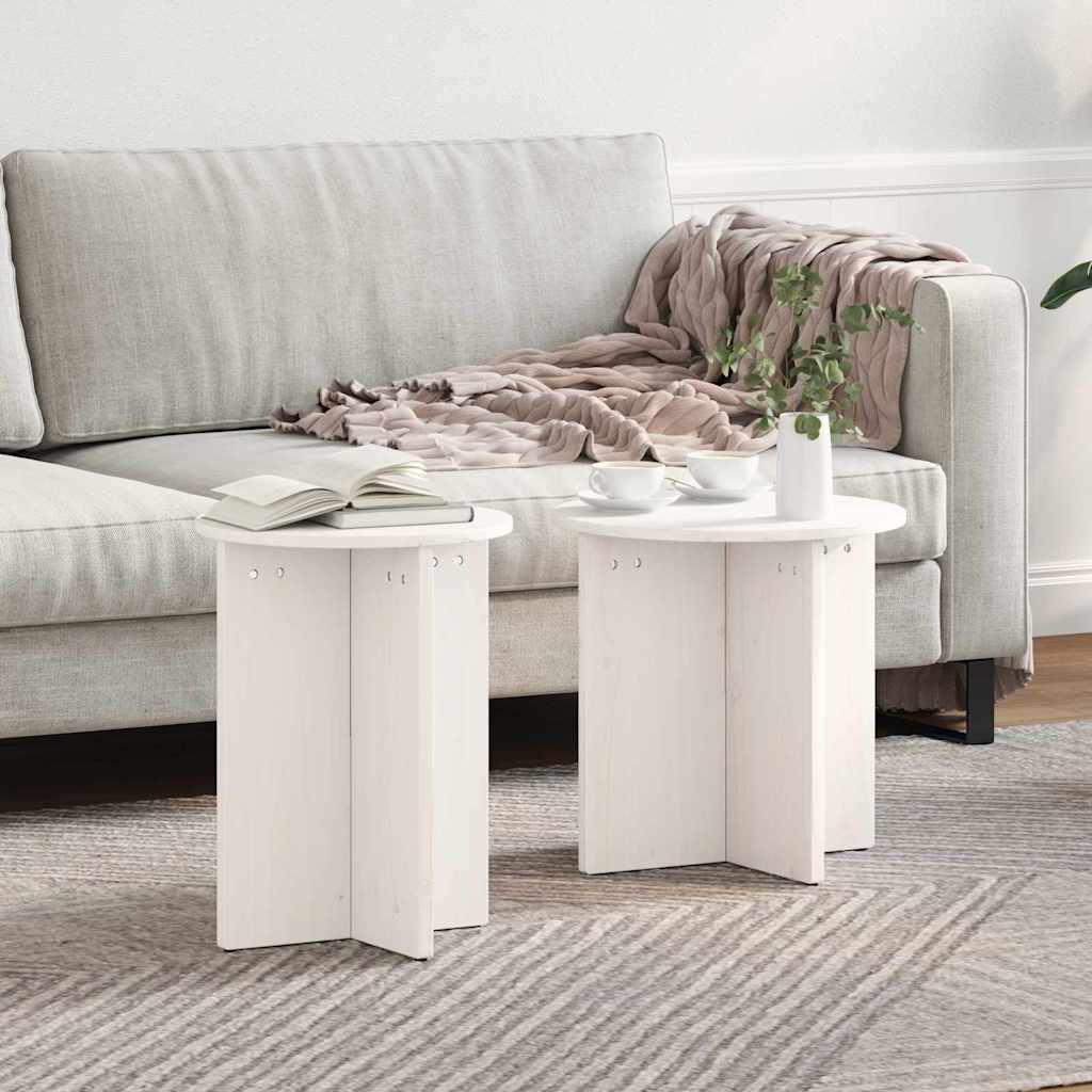 Salontafel 2 Pcs 41,5 X 41,5 X 41 Cm Massief Grenenhout