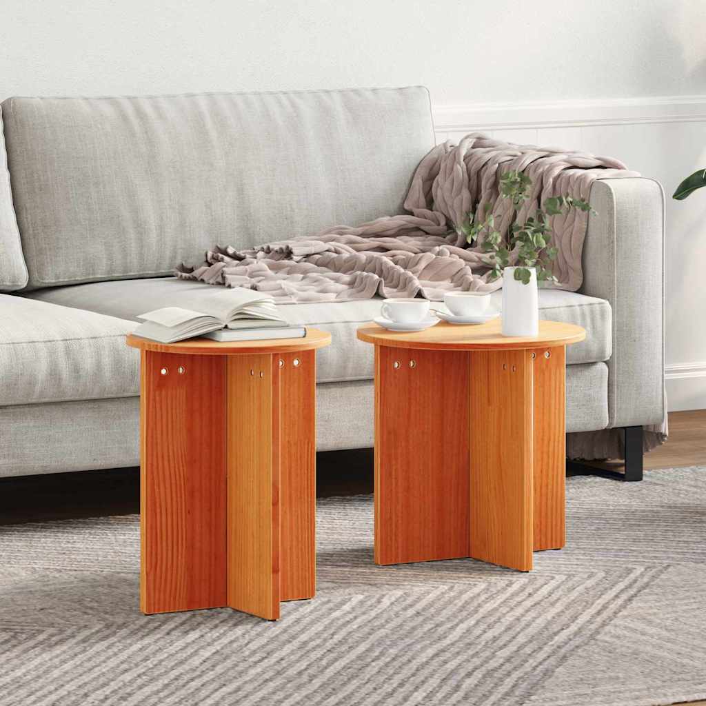 Salontafel 2 Pcs 41,5 X 41,5 X 41 Cm Massief Grenenhout