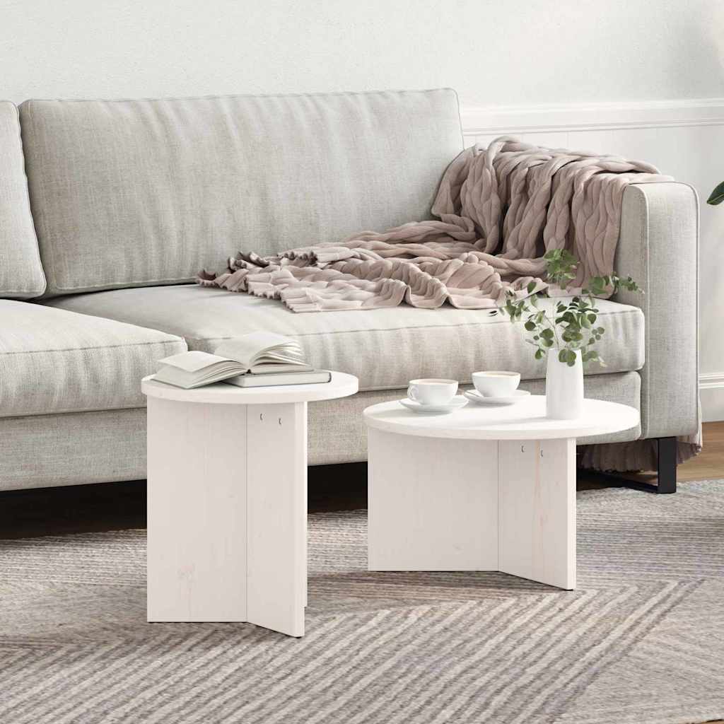 Salontafel 2 Pcs 49 X 49 X 28 Cm Massief Grenenhout