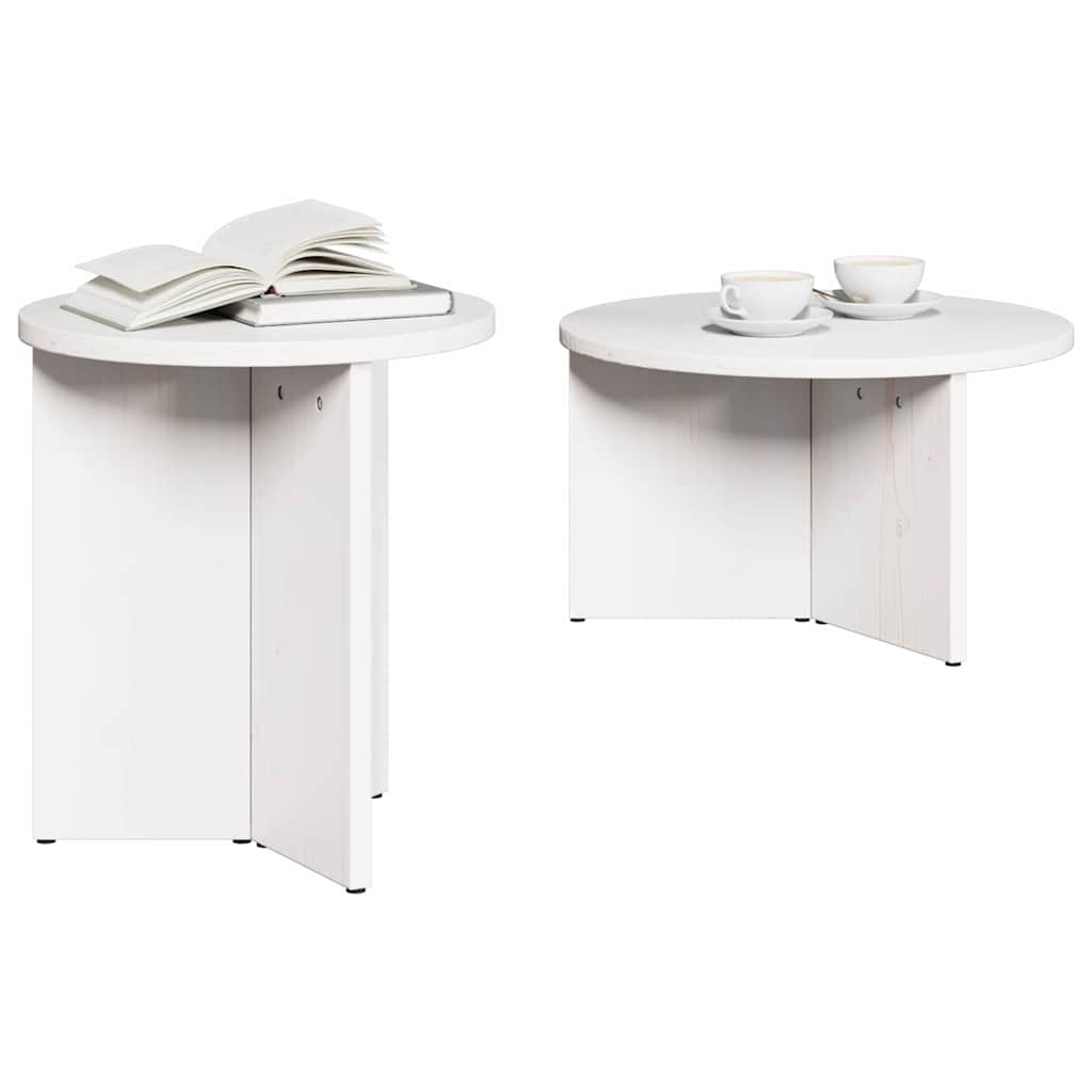 Salontafel 2 Pcs 49 X 49 X 28 Cm Massief Grenenhout
