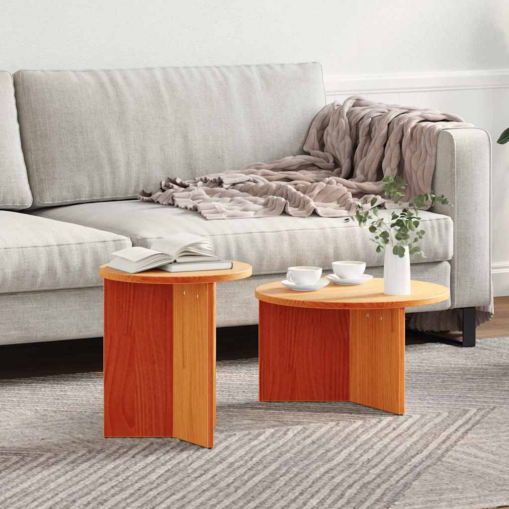 Salontafel 2 Pcs 49 X 49 X 28 Cm Massief Grenenhout