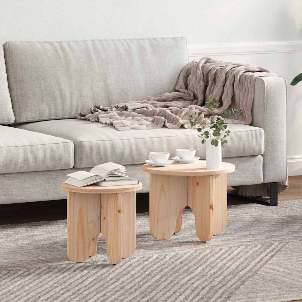 Salontafel 2 Pcs 39.5 X 39.5 X 30 Cm Massief Grenenhout