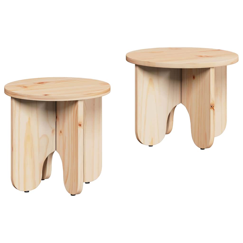 Salontafel 2 Pcs 39.5 X 39.5 X 30 Cm Massief Grenenhout