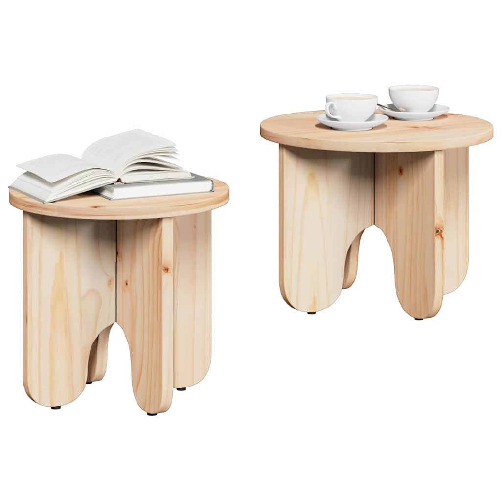 Salontafel 2 Pcs 39.5 X 39.5 X 30 Cm Massief Grenenhout