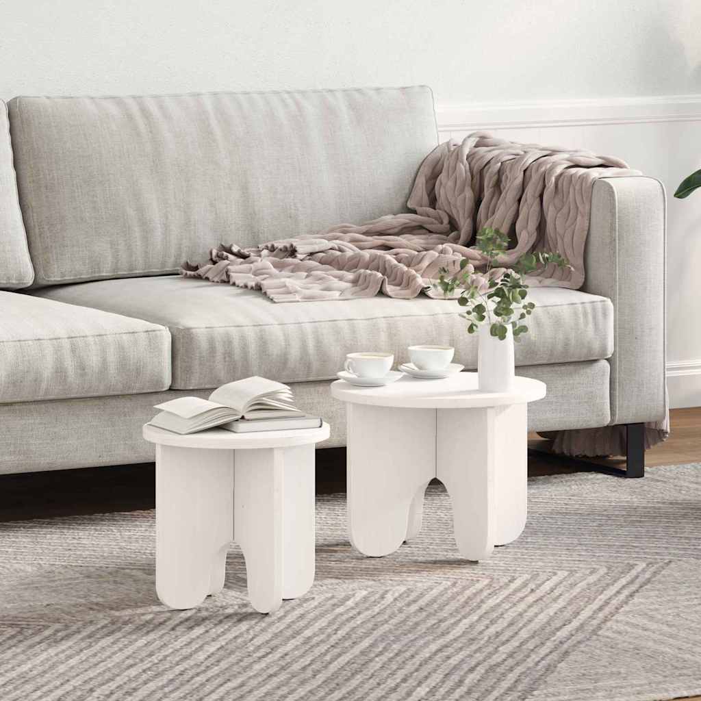 Salontafel 2 Pcs 39.5 X 39.5 X 30 Cm Massief Grenenhout