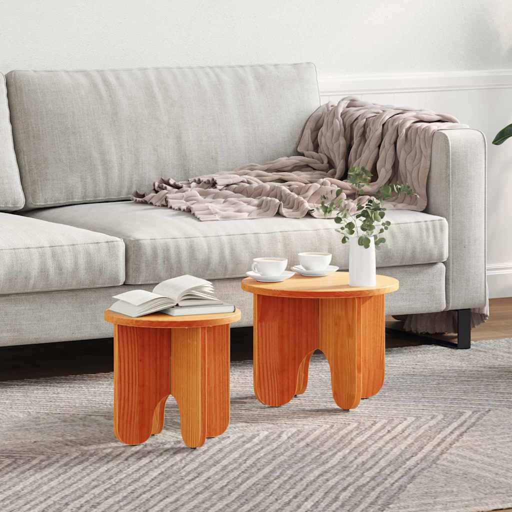 Salontafel 2 Pcs 39.5 X 39.5 X 30 Cm Massief Grenenhout