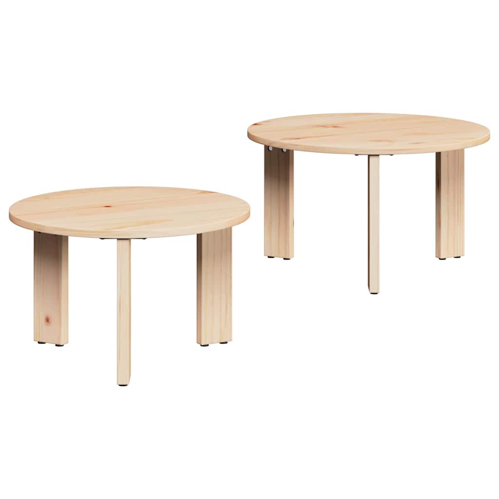 Salontafel 2 Pcs 47.5 X 47.5 X 27 Cm Massief Grenenhout