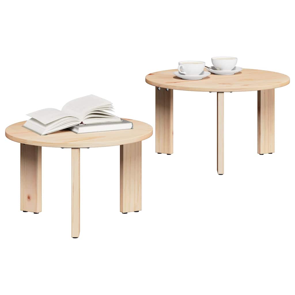 Salontafel 2 Pcs 47.5 X 47.5 X 27 Cm Massief Grenenhout