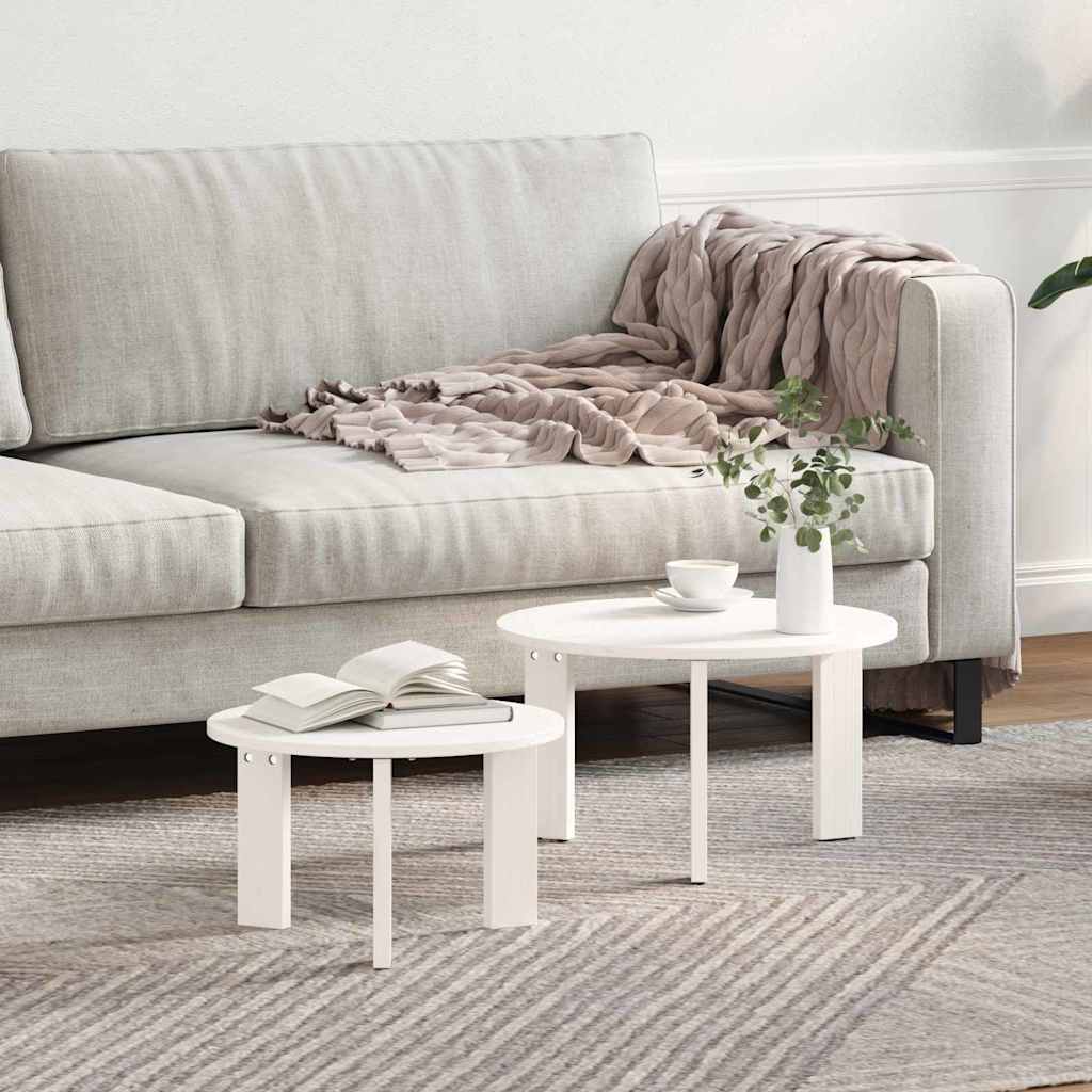 Salontafel 2 Pcs 47.5 X 47.5 X 27 Cm Massief Grenenhout