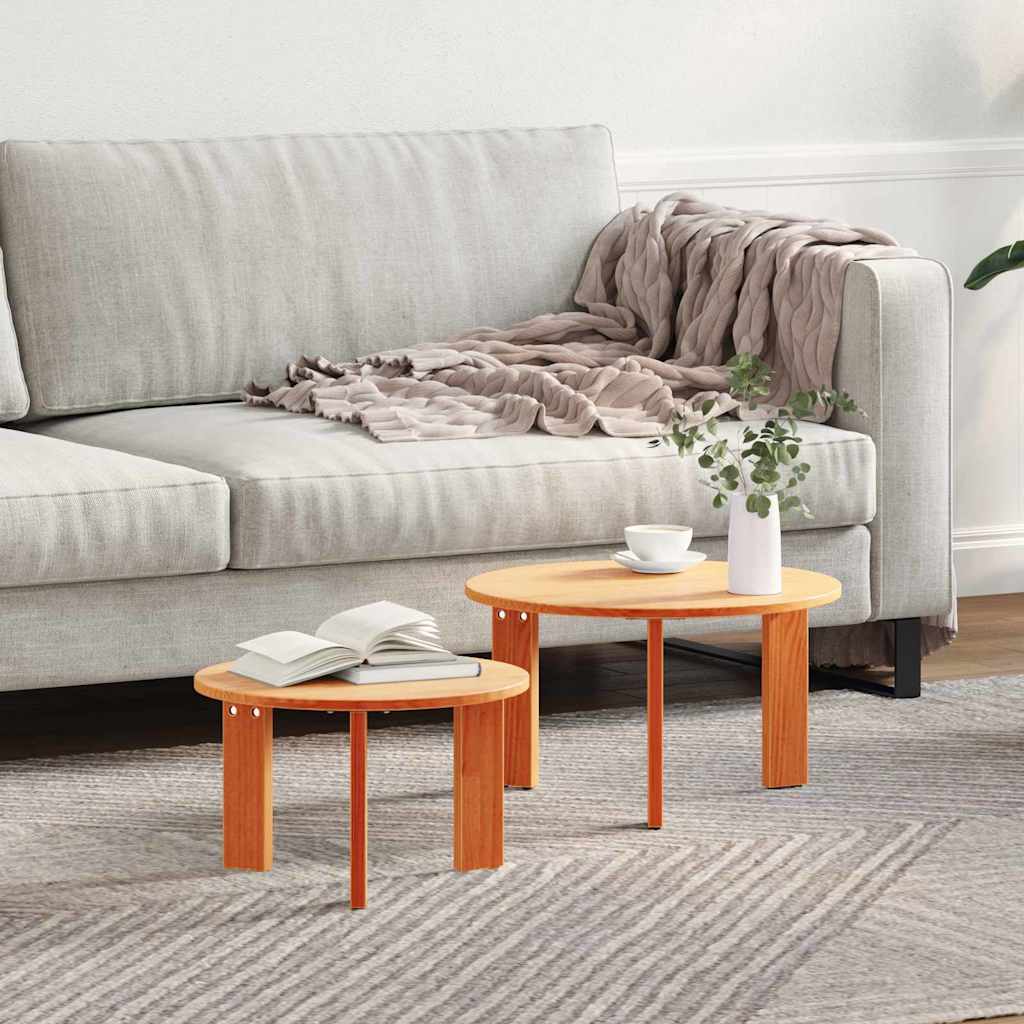 Salontafel 2 Pcs 47.5 X 47.5 X 27 Cm Massief Grenenhout