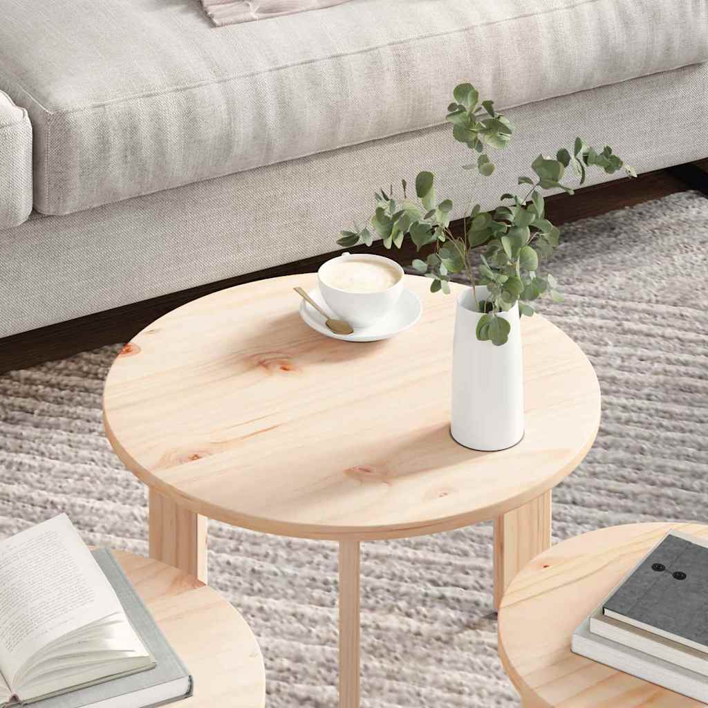 Salontafel 3 Pcs 47.5 X 47.5 X 27 Cm Massief Grenenhout