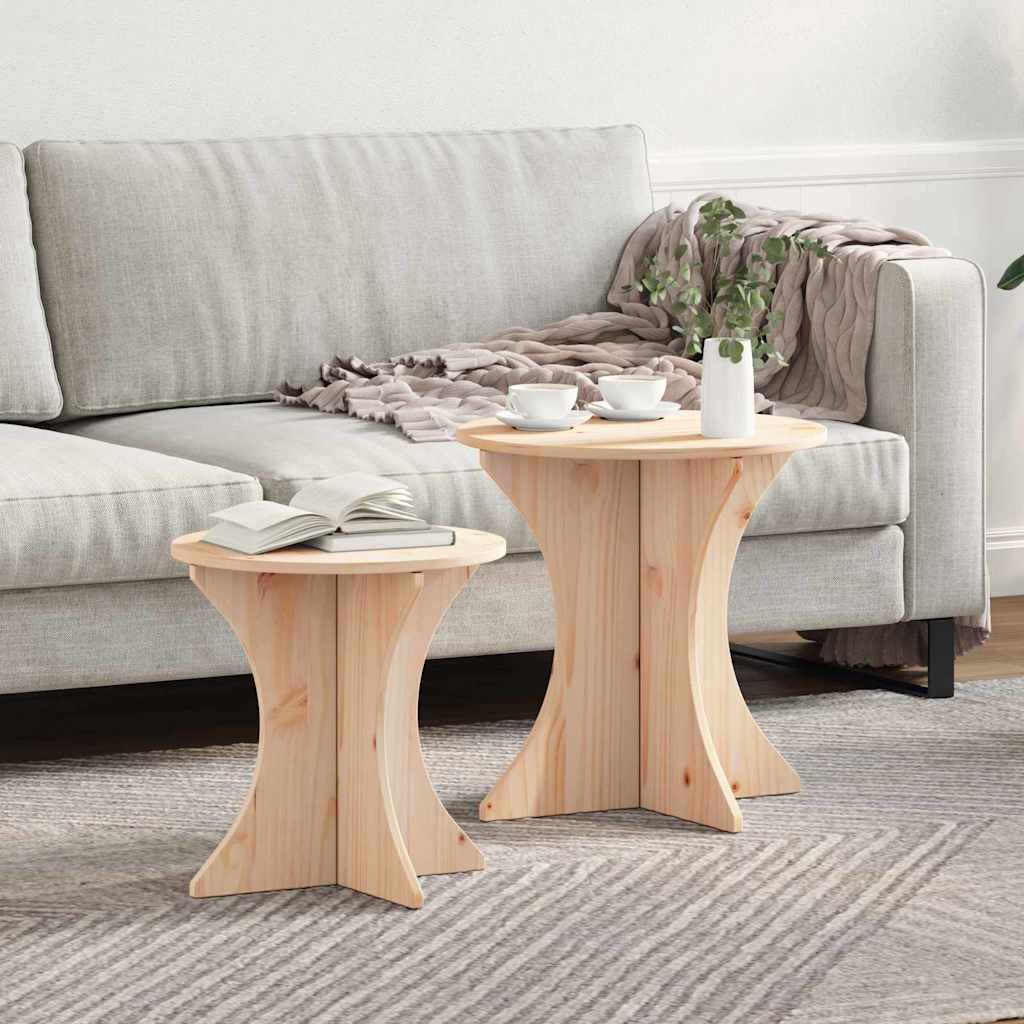 Salontafel 2 Pcs 46 X 46 X 47 Cm Massief Grenenhout