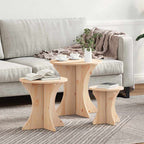 Salontafel 3 Pcs 46 X 46 X 47 Cm Massief Grenenhout