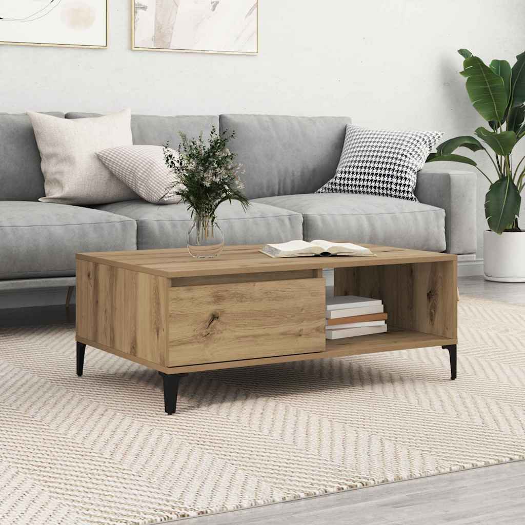 Salontafel 90X60X35 Cm Bewerkt Hout