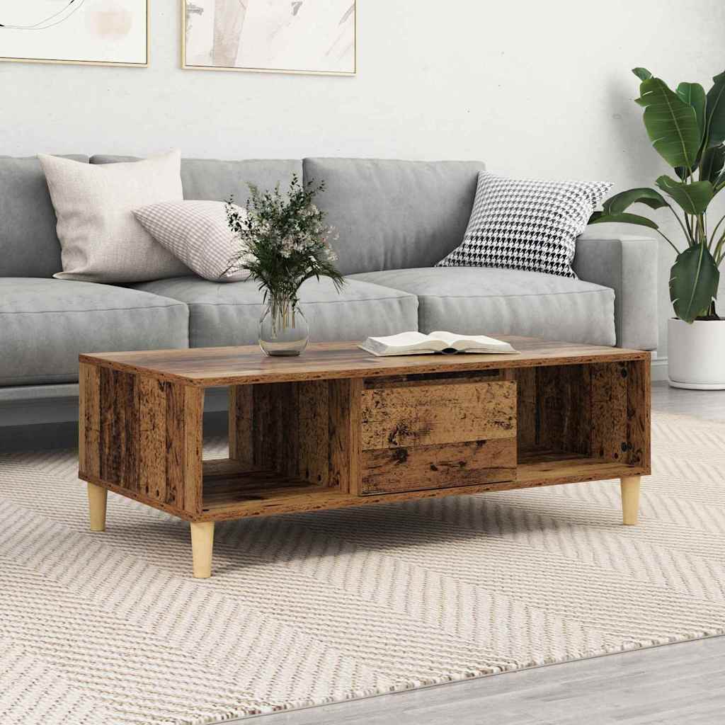 Salontafel 103.5 X 60 X 35 Cm Bewerkt Hout