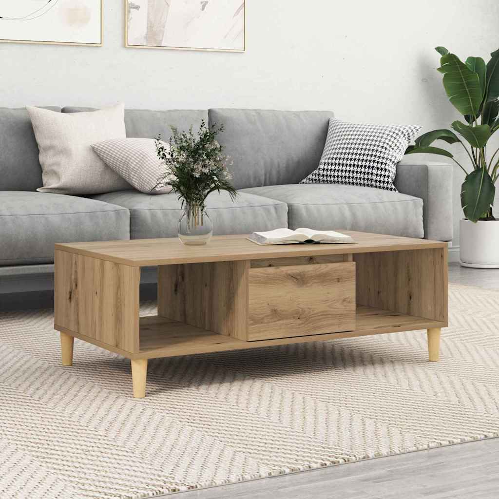 Salontafel 103.5 X 60 X 35 Cm Bewerkt Hout