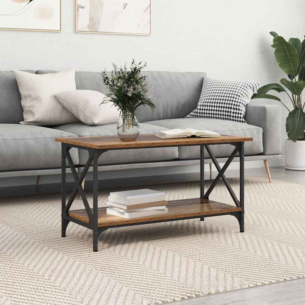 Salontafel 80 X 45 X 45.5 Cm Bewerkt Hout