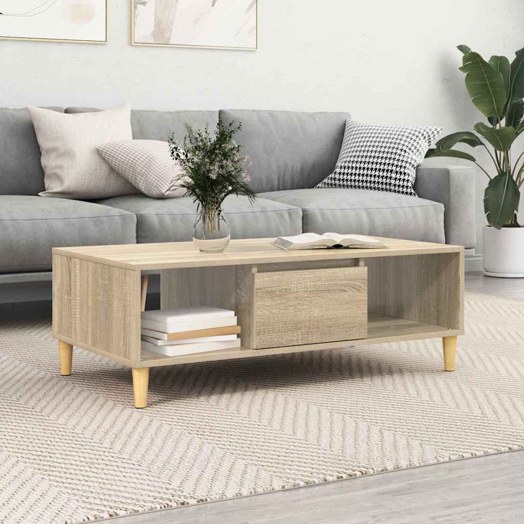 Salontafel 103.5 X 60 X 35 Cm Bewerkt Hout