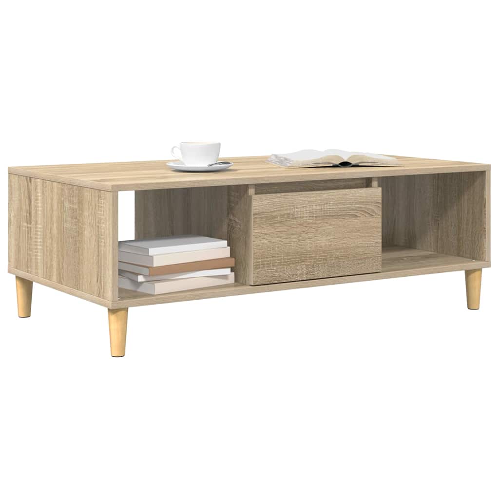 Salontafel 103.5 X 60 X 35 Cm Bewerkt Hout