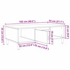 Salontafel 103.5 X 60 X 35 Cm Bewerkt Hout