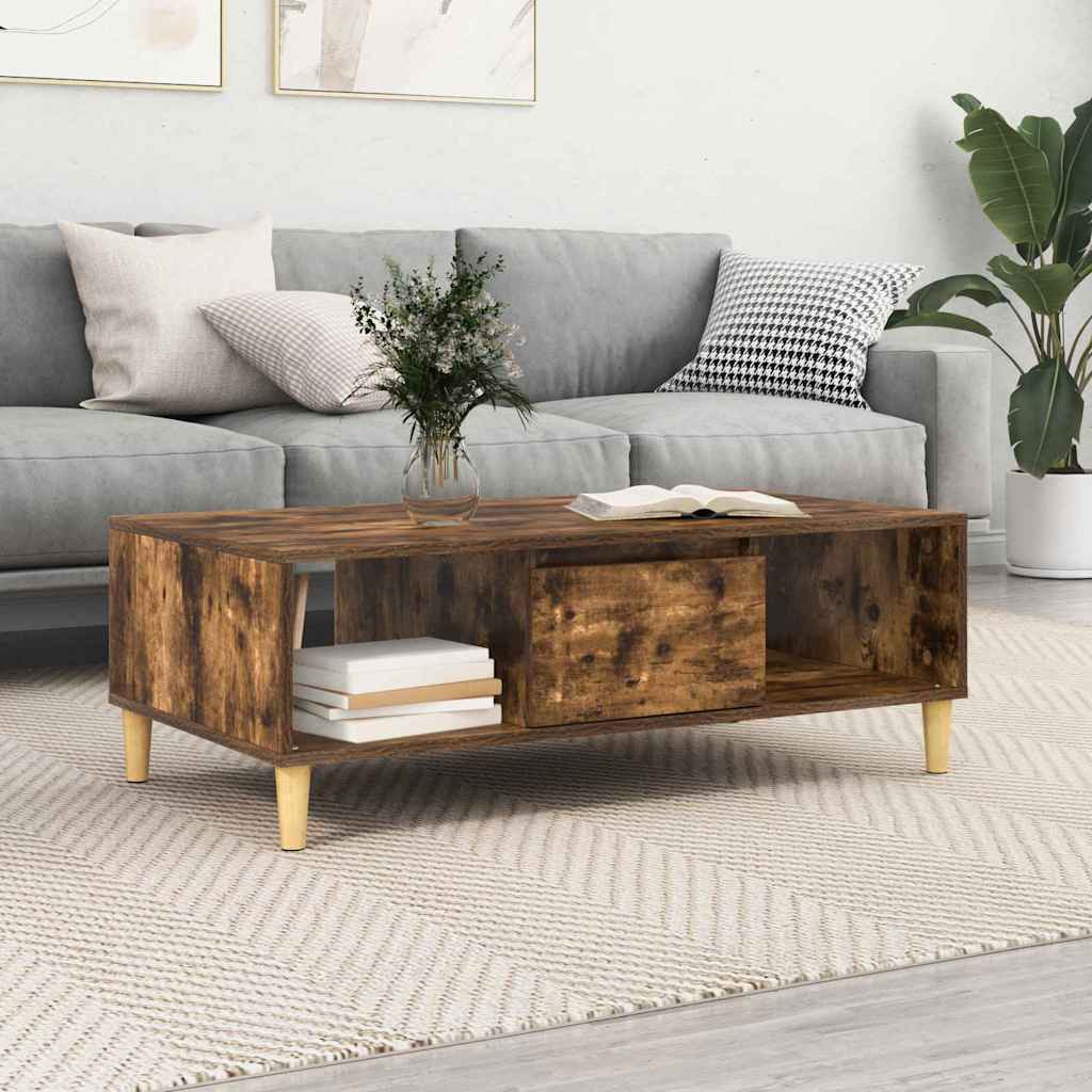 Salontafel 103.5 X 60 X 35 Cm Bewerkt Hout