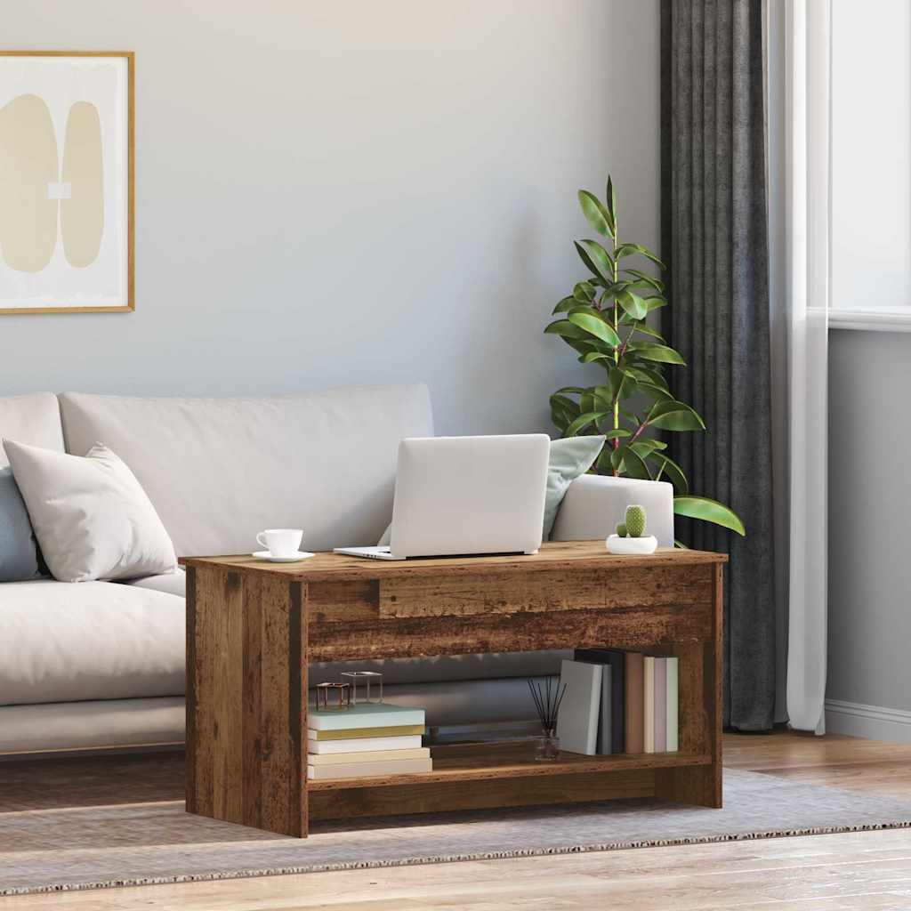 Salontafel 102 X 50 X 52.5 Cm Bewerkt Hout