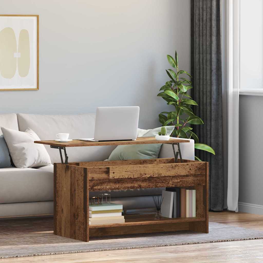 Salontafel 102 X 50 X 52.5 Cm Bewerkt Hout