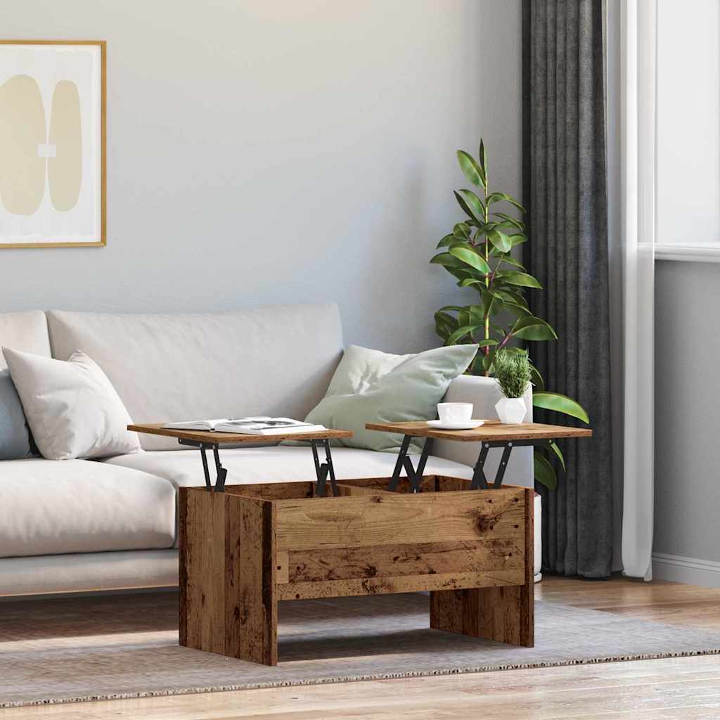 Salontafel Oud Hout 80 X 50,5 X 42,5 Cm Bewerkt Hout
