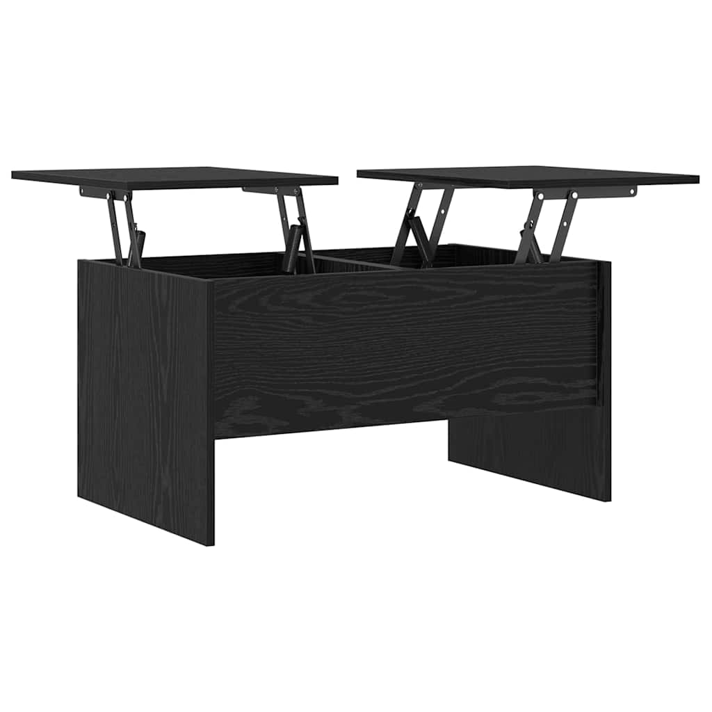 Salontafel Zwart Eiken 80 X 50,5 X 42,5 Cm Bewerkt Hout