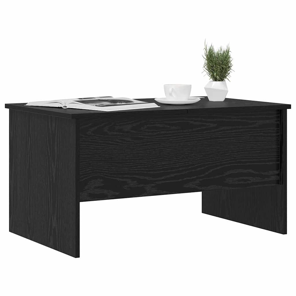 Salontafel Zwart Eiken 80 X 50,5 X 42,5 Cm Bewerkt Hout