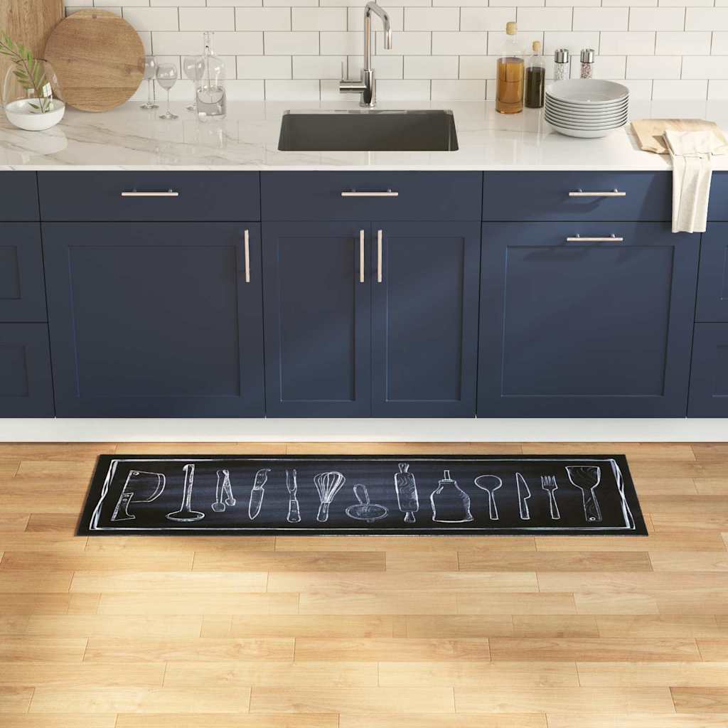 Keuken Mat Toile Zwart 300 X 60 Cm Fluweel Chef's Ruimte