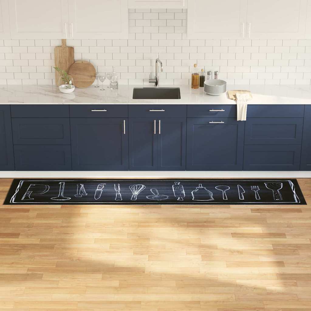 Keuken Mat Toile Zwart 300 X 60 Cm Fluweel Chef's Ruimte