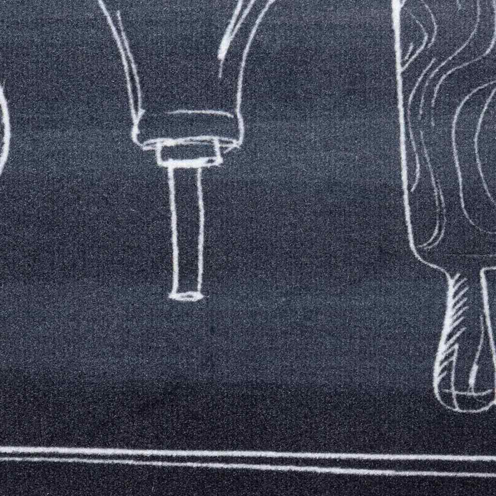 Keuken Mat Toile Zwart 300 X 60 Cm Fluweel Chef's Ruimte