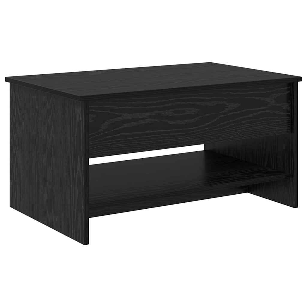 Salontafel Zwart Eiken 80 X 50,5 X 41,5 Cm Bewerkt Hout