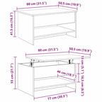 Salontafel Zwart Eiken 80 X 50,5 X 41,5 Cm Bewerkt Hout