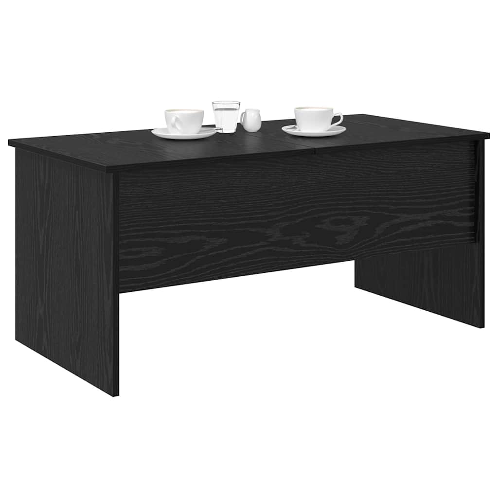 Salontafel Zwart Eiken 102 X 50,5 X 46,5 Cm Bewerkt Hout