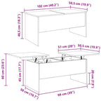 Salontafel Zwart Eiken 102 X 50,5 X 46,5 Cm Bewerkt Hout