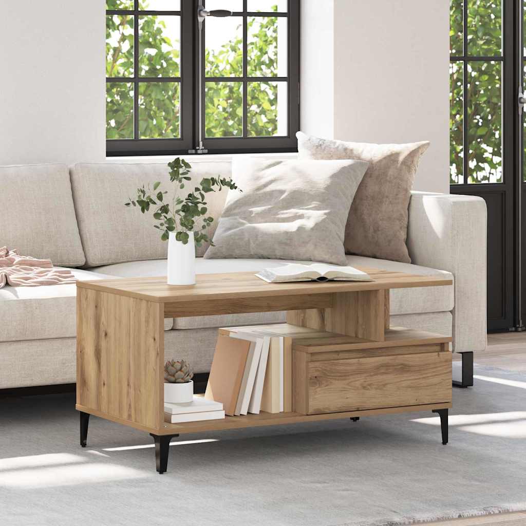 Salontafel 90X49X45 Cm Bewerkt Hout