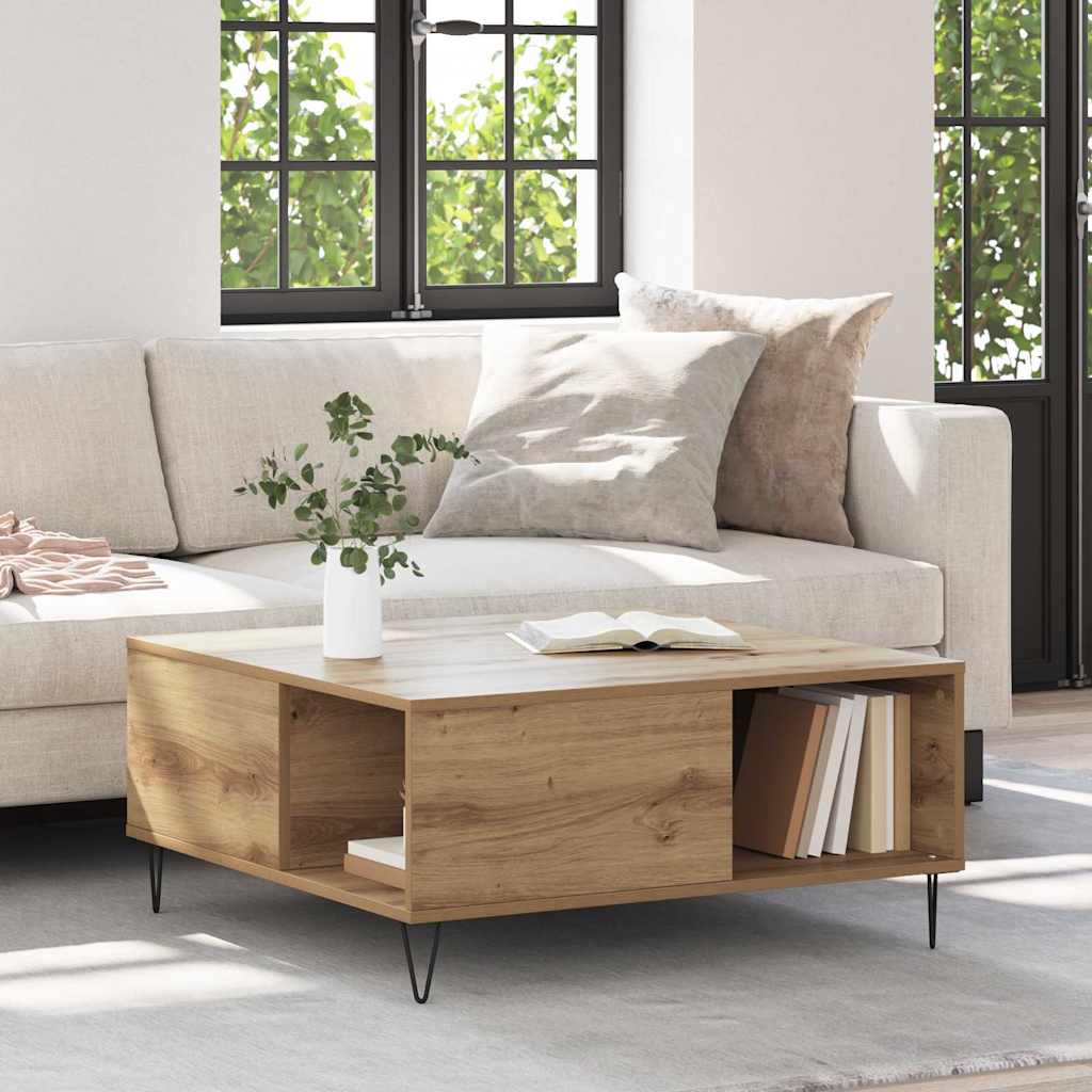 Salontafel 80 X 80 X 36.5 Cm Bewerkt Hout