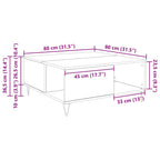 Salontafel 80 X 80 X 36.5 Cm Bewerkt Hout
