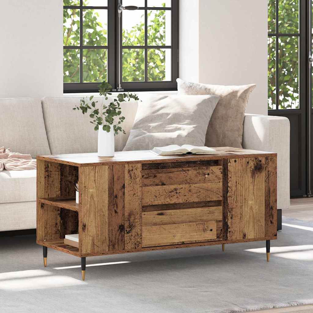 Salontafel 102X44,5X50 Cm Bewerkt Hout Kleurig