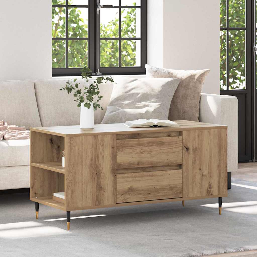 Salontafel 102X44,5X50 Cm Bewerkt Hout Kleurig